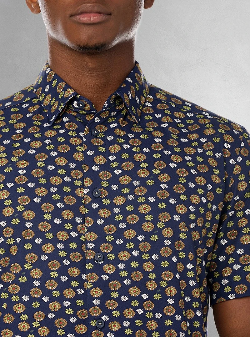 Men's casual short sleeve stretch shirt