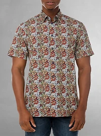 Chemise décontractée en stretch à manches courtes pour hommes
