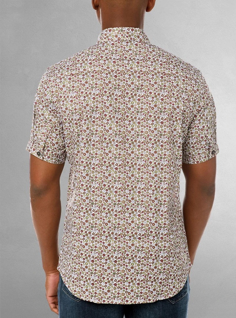 Men's casual short sleeve stretch shirt