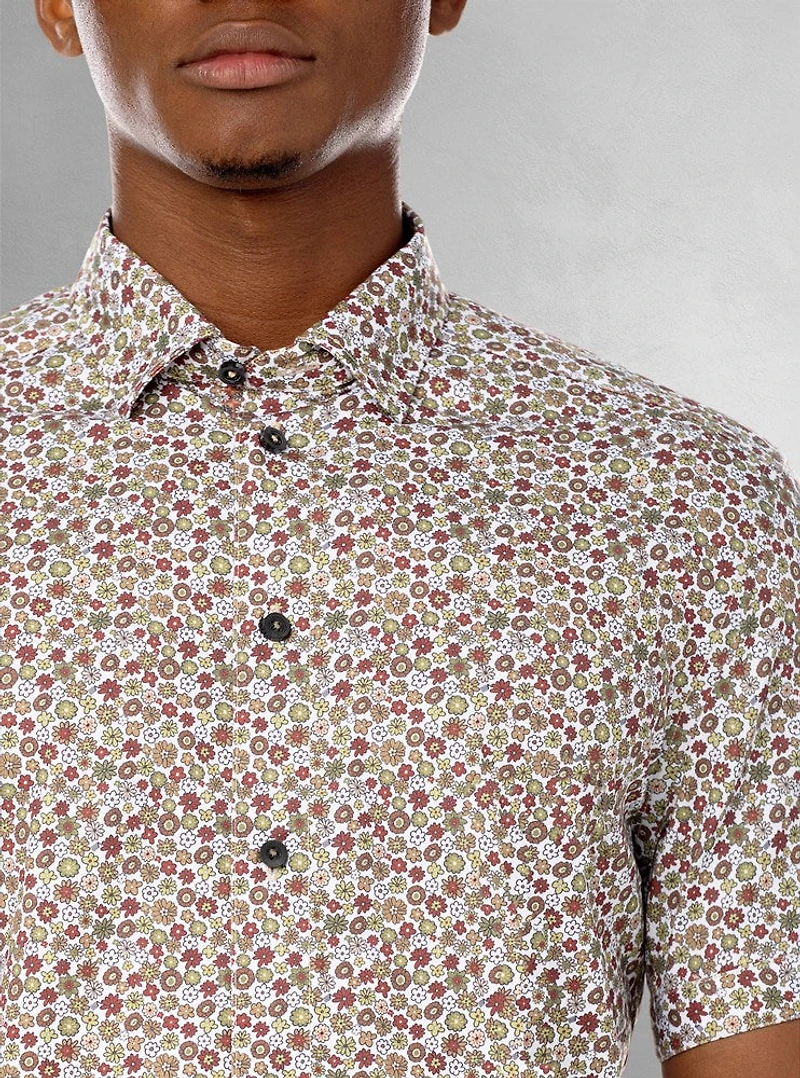 Men's casual short sleeve stretch shirt