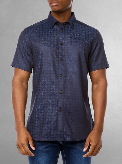 Men's casual short sleeve stretch shirt