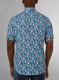Chemise décontractée en stretch à manches courtes pour hommes