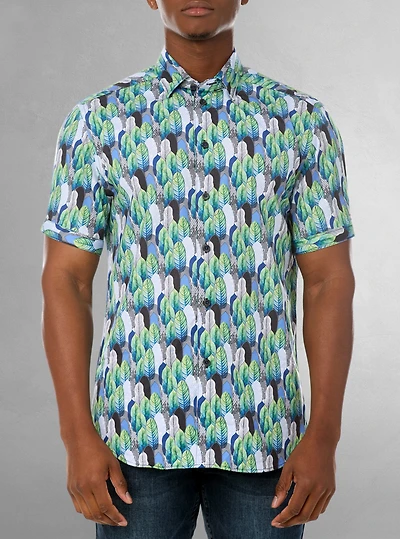 Men's casual short sleeve stretch shirt