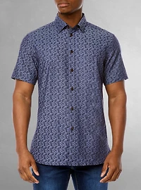 Chemise décontractée en stretch à manches courtes pour hommes