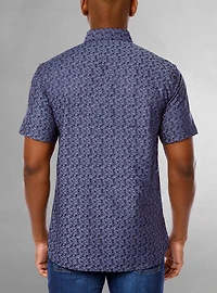 Chemise décontractée en stretch à manches courtes pour hommes