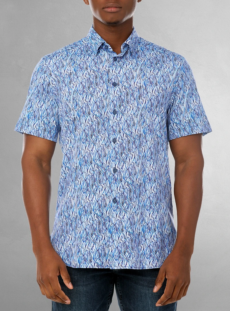 Chemise stretch décontractée à manches courtes pour homme