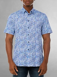 Chemise stretch décontractée à manches courtes pour homme