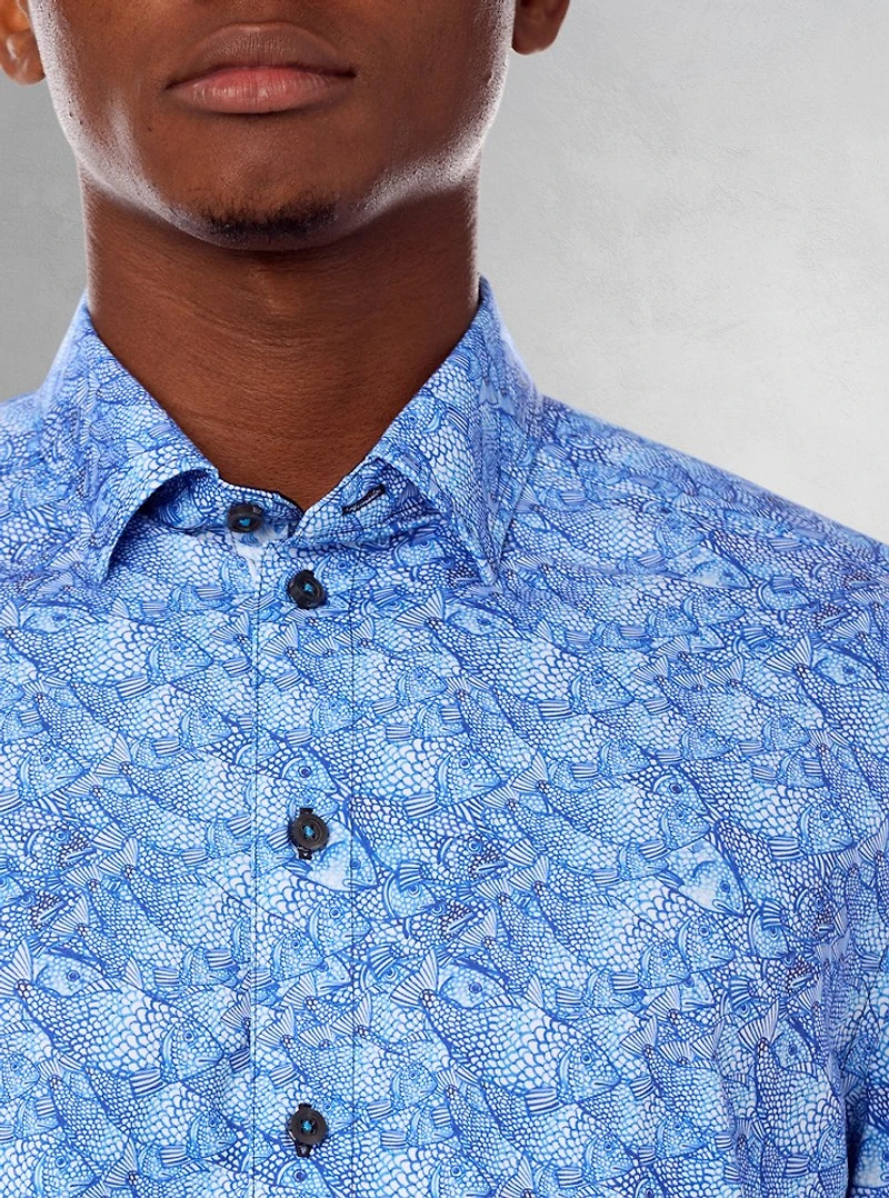 Men's casual short sleeve stretch shirt