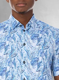 Chemise décontractée en stretch à manches courtes pour hommes