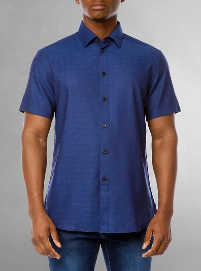 Men's casual short sleeve stretch shirt
