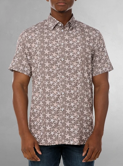 Chemise décontractée en stretch à manches courtes pour hommes