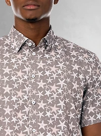 Chemise décontractée en stretch à manches courtes pour hommes