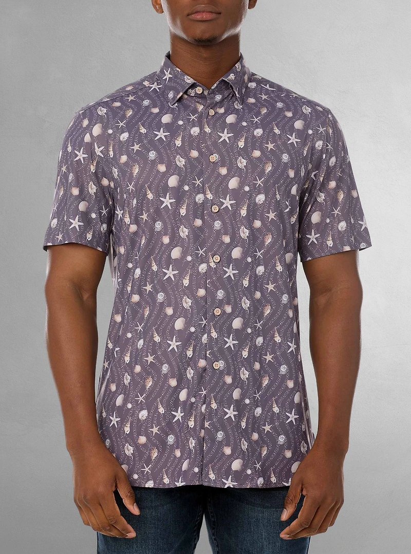 Men's casual short sleeve stretch shirt