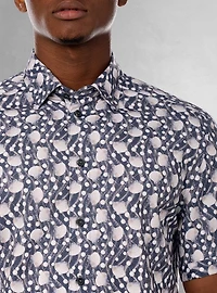 Chemise décontractée en stretch à manches courtes pour hommes