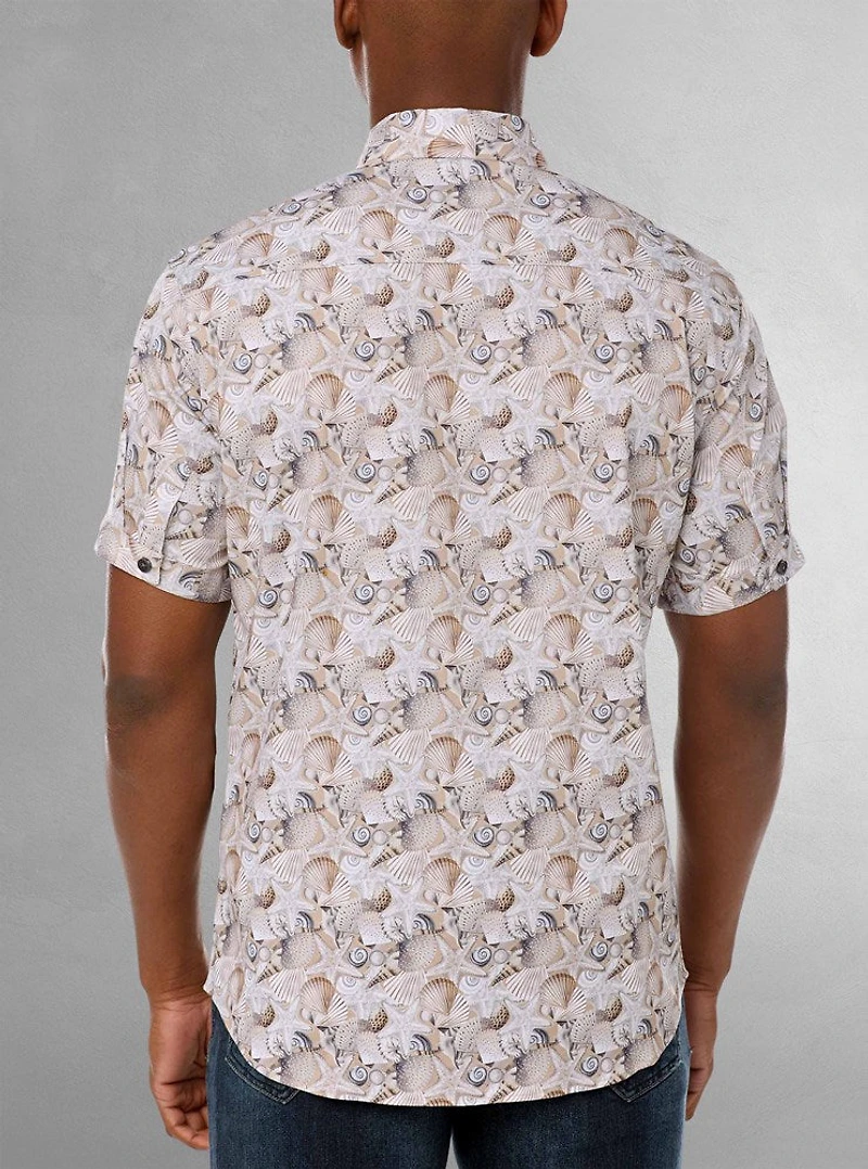 Men's casual short sleeve stretch shirt