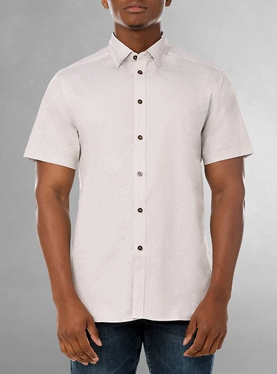 Chemise décontractée en stretch à manches courtes pour hommes