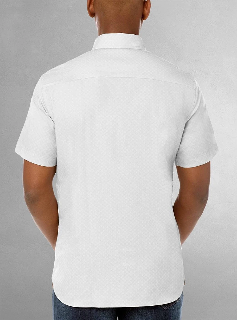 Chemise décontractée en stretch à manches courtes pour hommes