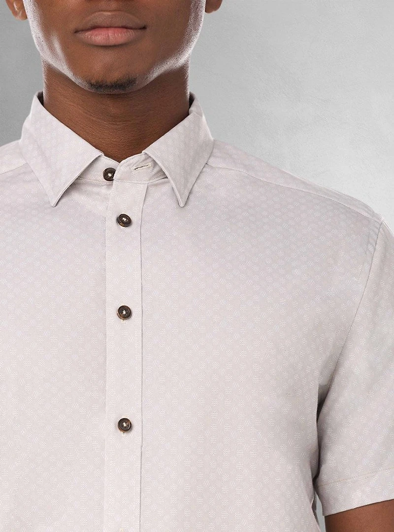 Chemise décontractée en stretch à manches courtes pour hommes