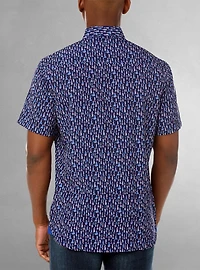 Chemise décontractée en stretch à manches courtes pour hommes