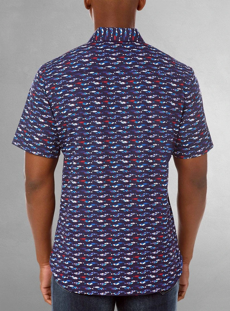 Men's casual short sleeve stretch shirt