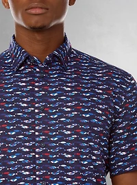 Men's casual short sleeve stretch shirt