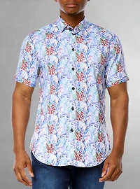 Chemise stretch décontractée à manches courtes pour homme