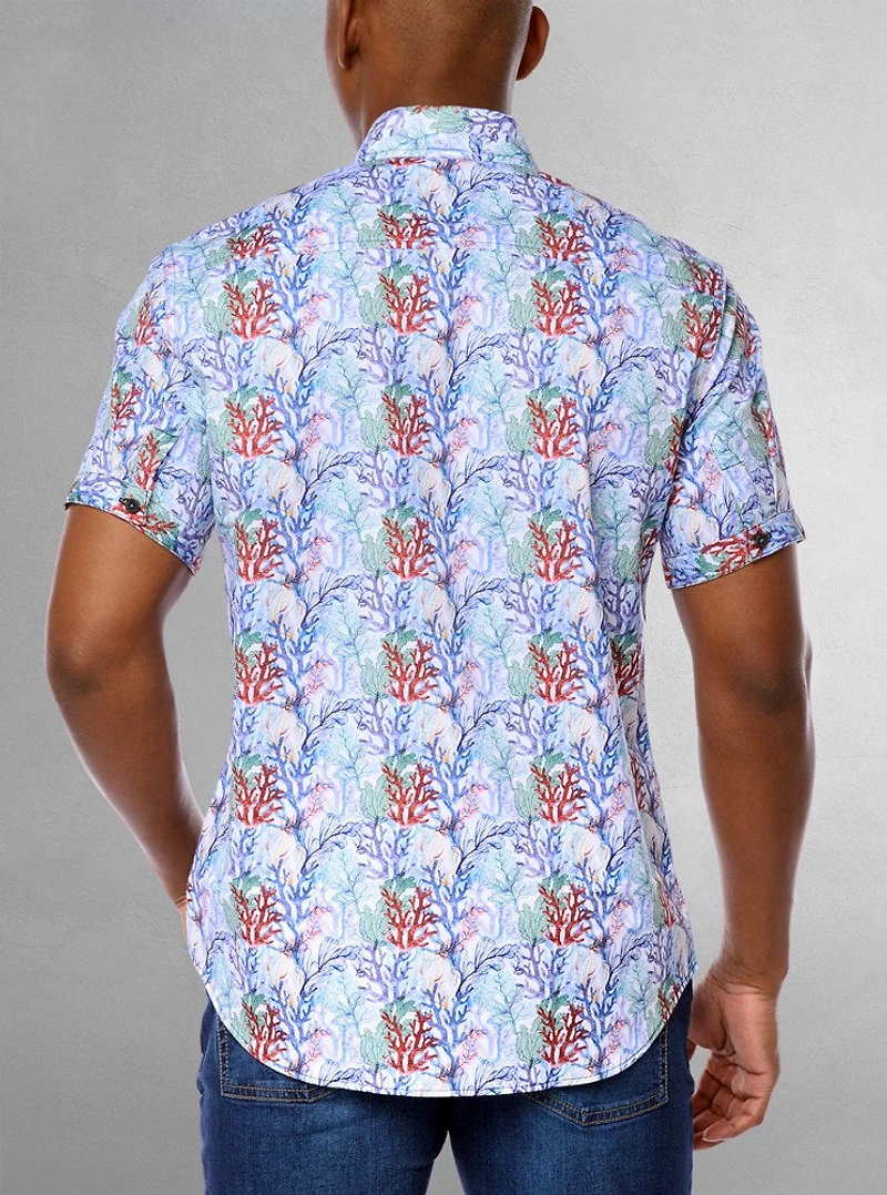 Men's casual short sleeve stretch shirt