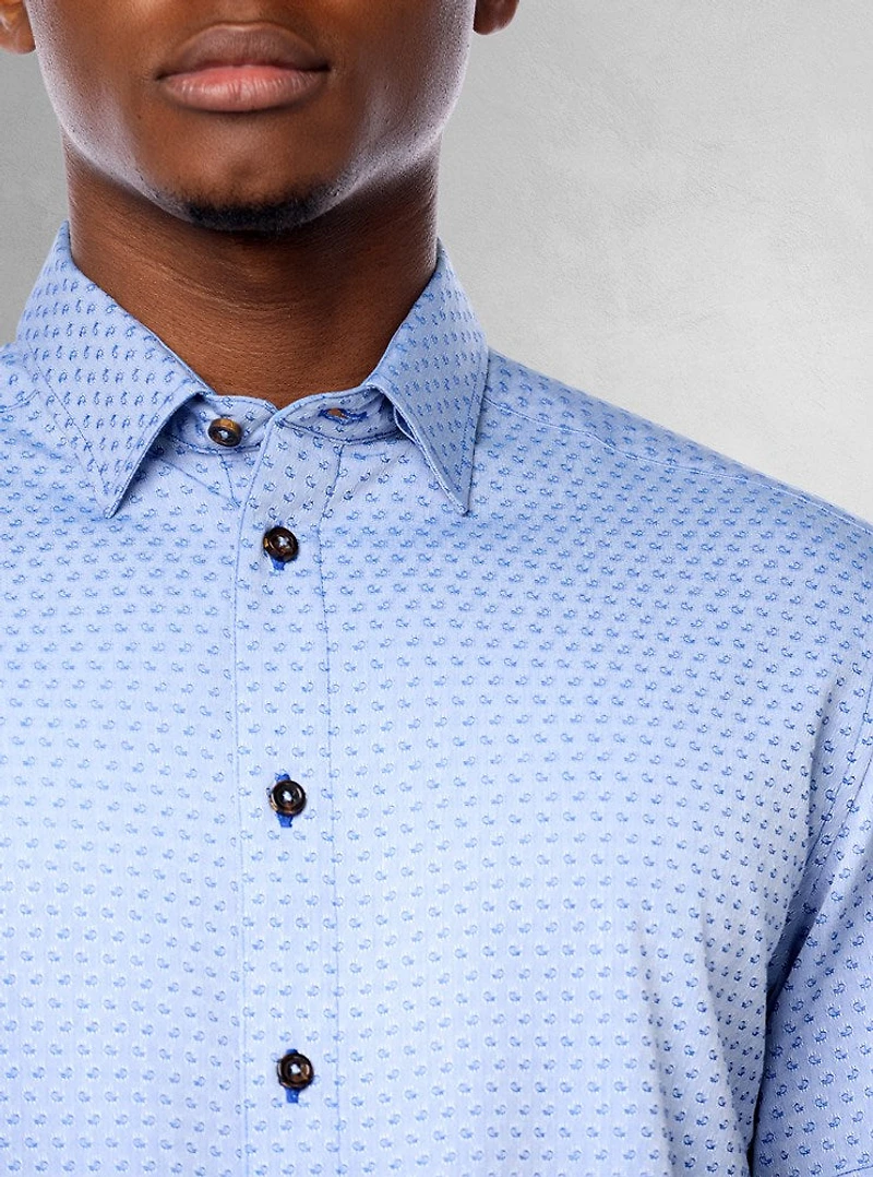 Chemise décontractée en stretch à manches courtes pour hommes