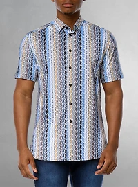 Chemise décontractée en stretch à manches courtes pour hommes