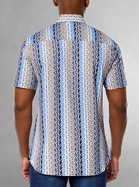 Chemise décontractée en stretch à manches courtes pour hommes