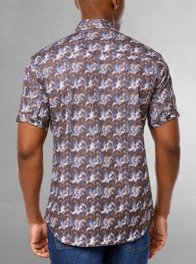 Men's casual short sleeve stretch shirt