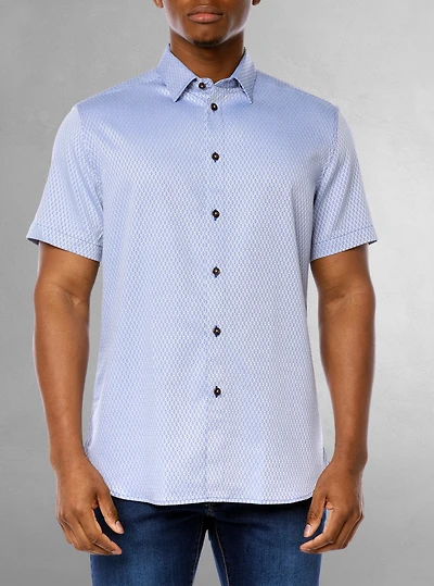 Chemise stretch décontractée à manches courtes pour homme
