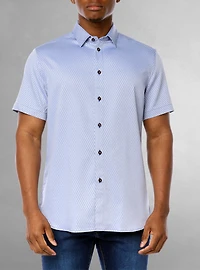Chemise stretch décontractée à manches courtes pour homme