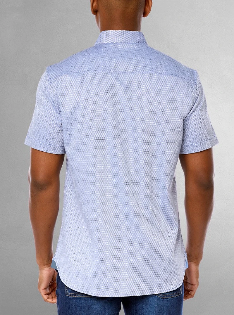 Chemise stretch décontractée à manches courtes pour homme