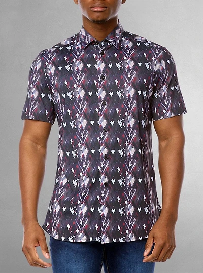 Men's casual short sleeve stretch shirt
