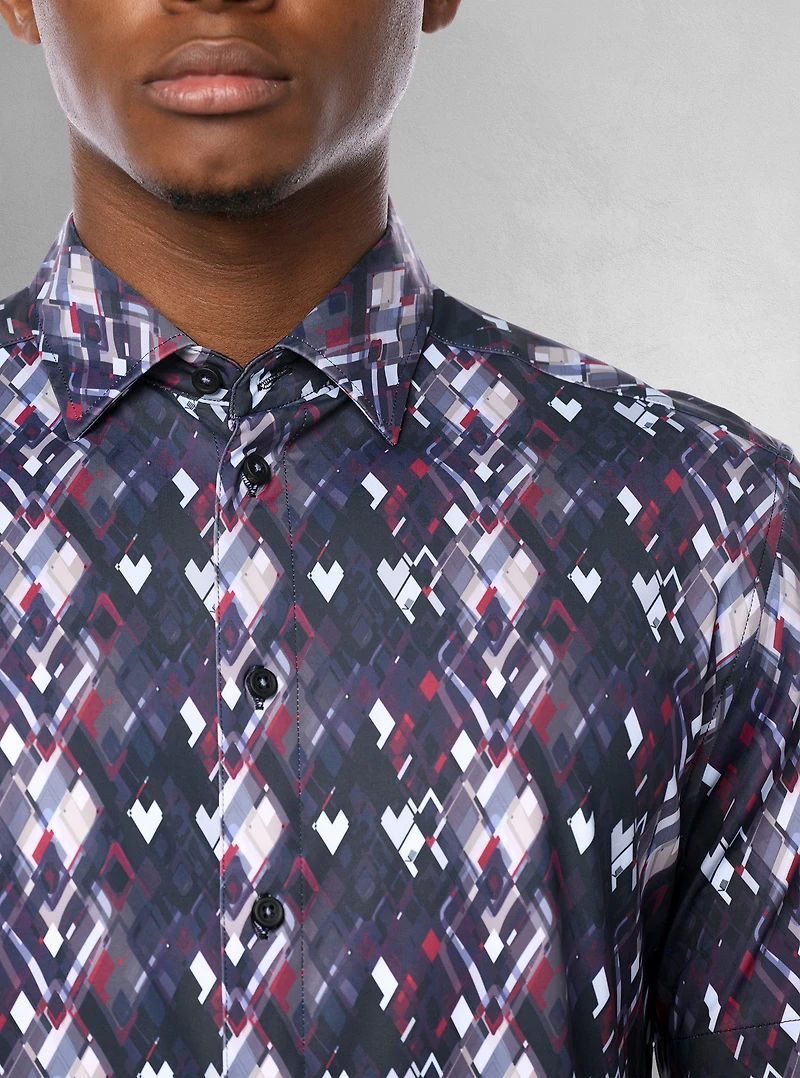 Men's casual short sleeve stretch shirt