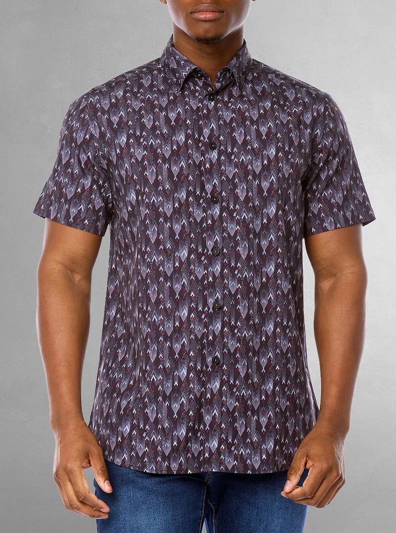 Men's casual short sleeve stretch shirt