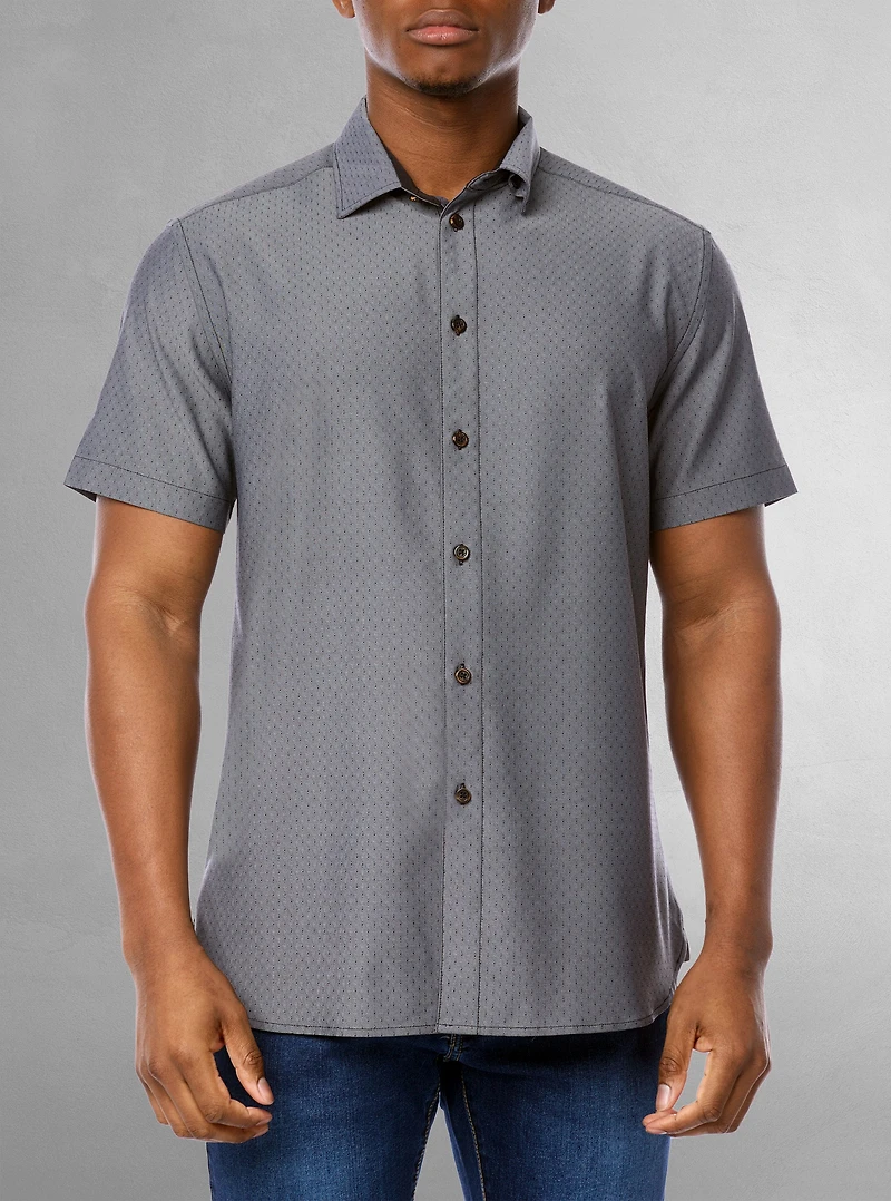 Chemise stretch décontractée à manches courtes pour homme