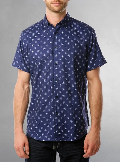 Men's casual short sleeve shirt