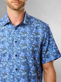Chemise décontractée en stretch à manches courtes pour hommes