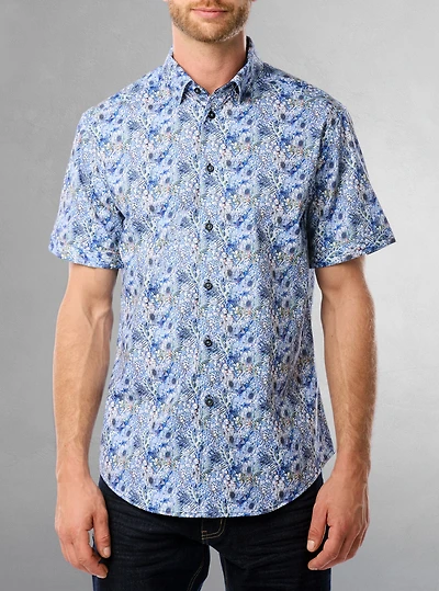 Men's casual short sleeve stretch shirt