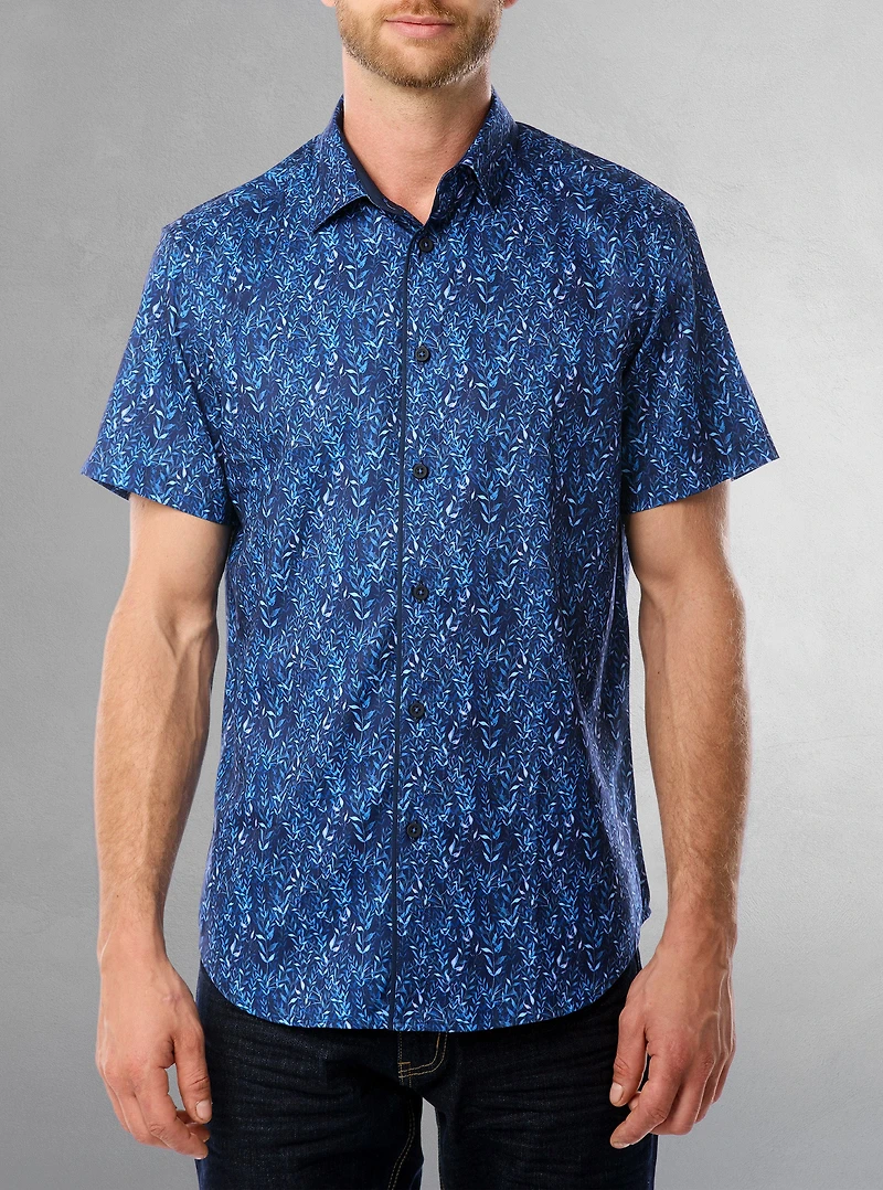 Men's casual short sleeve stretch shirt