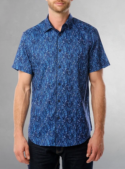 Men's casual short sleeve stretch shirt