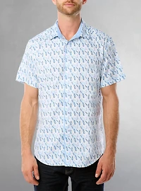 Men's casual short sleeve stretch shirt