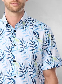 Chemise décontractée en stretch à manches courtes pour hommes