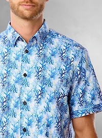 Chemise décontractée en stretch à manches courtes pour hommes