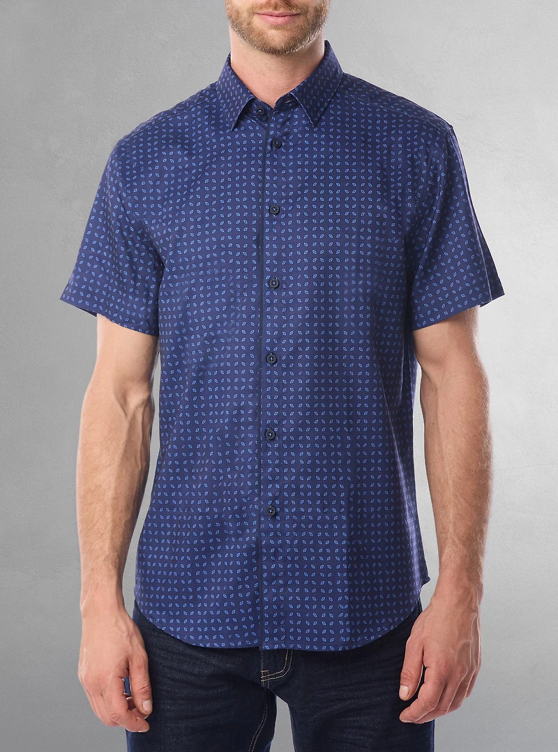 Men's casual short sleeve stretch shirt