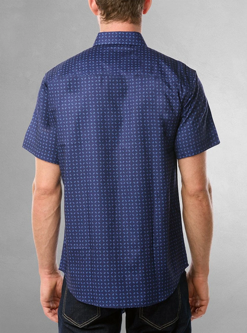 Chemise décontractée en stretch à manches courtes pour hommes