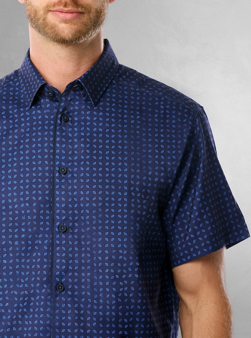 Men's casual short sleeve stretch shirt