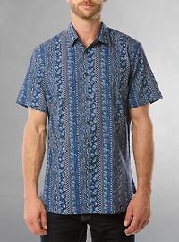 Chemise décontractée en stretch à manches courtes pour hommes